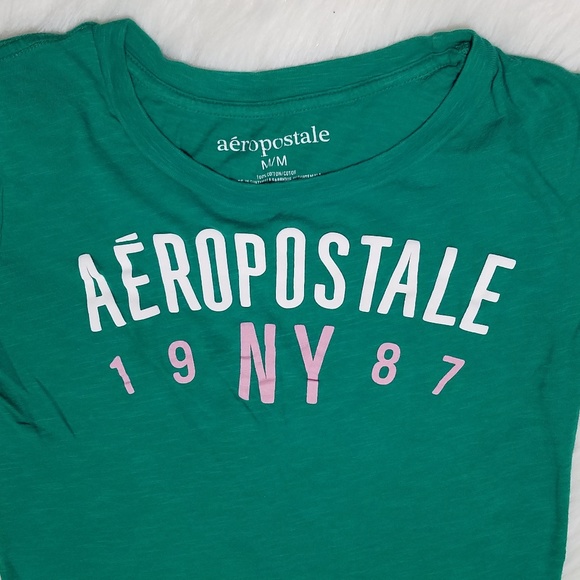 Aeropostale Tee Green Medium - Picture 3 of 4